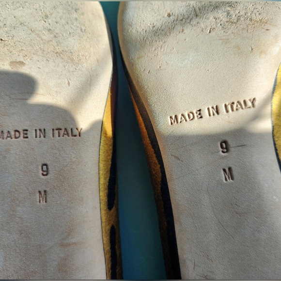 MICHAEL KORS Y2k Yellow Gold Chocolate Tiger Ombre Silk Low Kitten Heel Pumps 9 - Picture 11 of 16